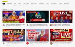 All Top Streams across World - Network18 Leads across on Budget Day 2026
