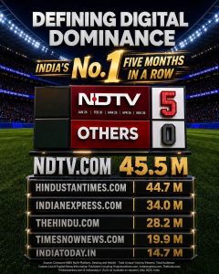 ndtv.com Retains Pole Position for Fifth Consecutive Month in Comscore Rankings