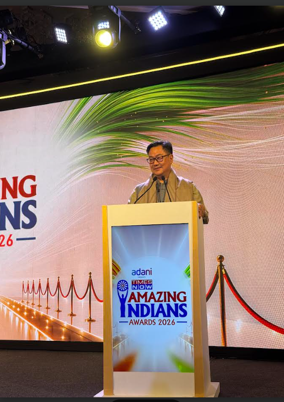 Union Minister Kiren Rijiju graces the Times Now Amazing Indians Awards 2026